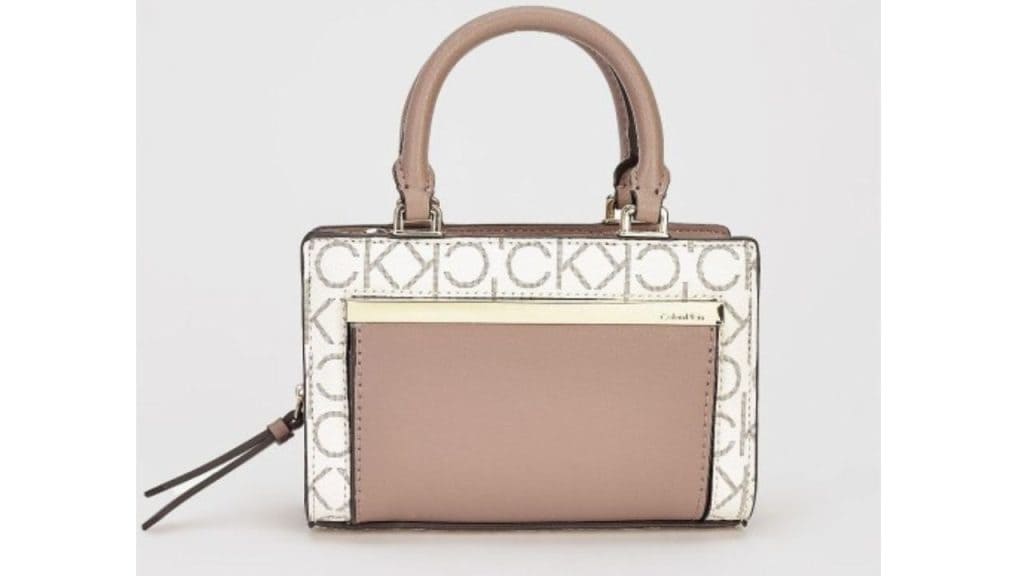 Calvin Klein Women Brand Logo Printed Structured Leather Sling Bag