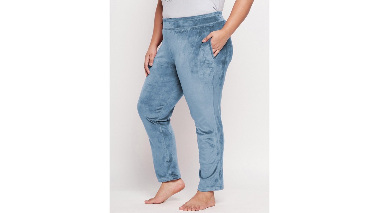 Camey Women Plus Size Velvet Straight Lounge Pants