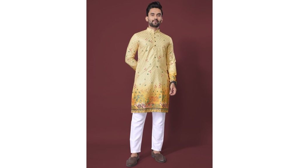 Charlotte Gracious Floral Printed Sequinned Shadow Work Kurta