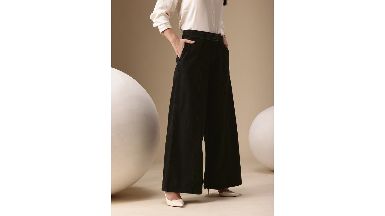 Chemistry Super Wide-Leg High-Rise Jeans with Fabric Belt