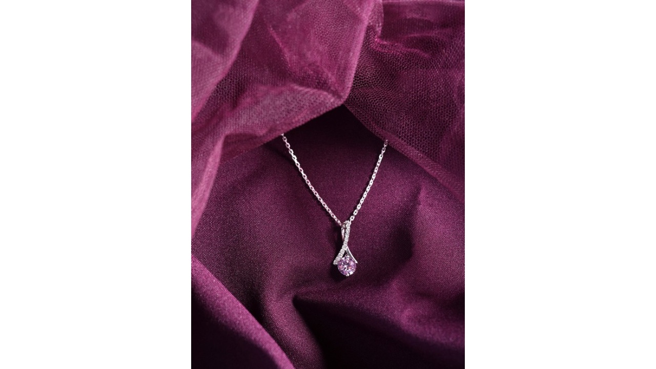 Clara925 Sterling Silver Rhodium-plated CZ-studded Pendant With Chain