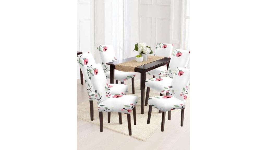 Cortina Unisex Set Of 6 Floral Printed Chair Covers