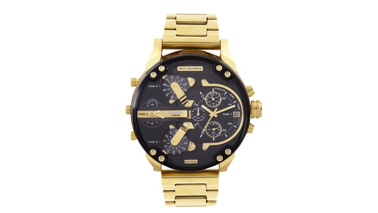 DIESEL Men Mr. Daddy 2 Stainless Steel Dial & Straps Analogue Watch DZ7333I
