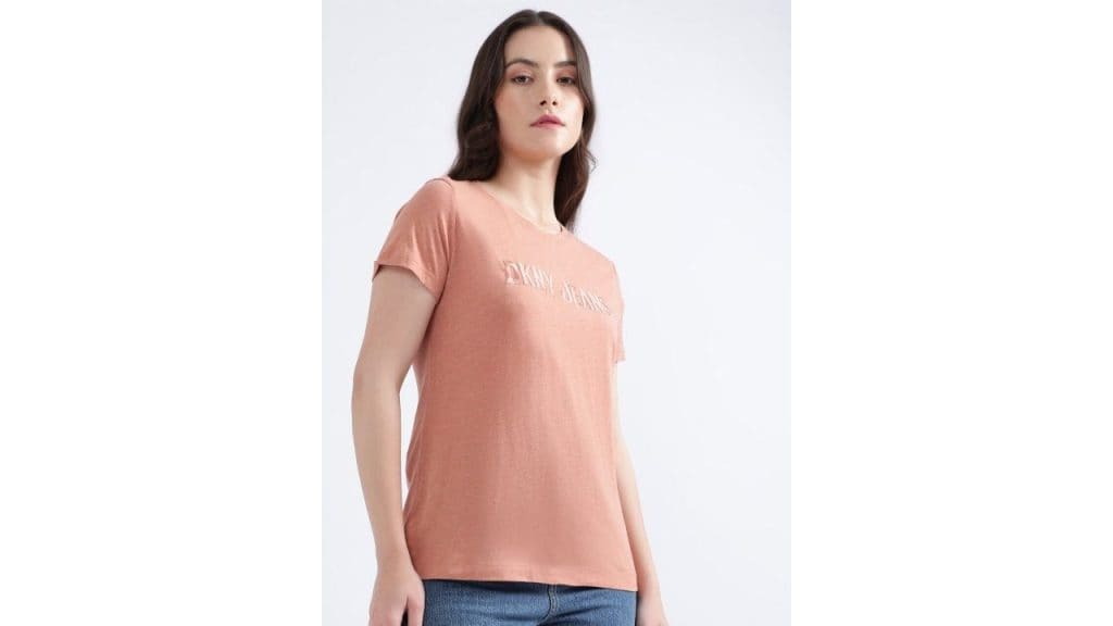DKNY Embroidered Cotton Round Neck T-shirt
