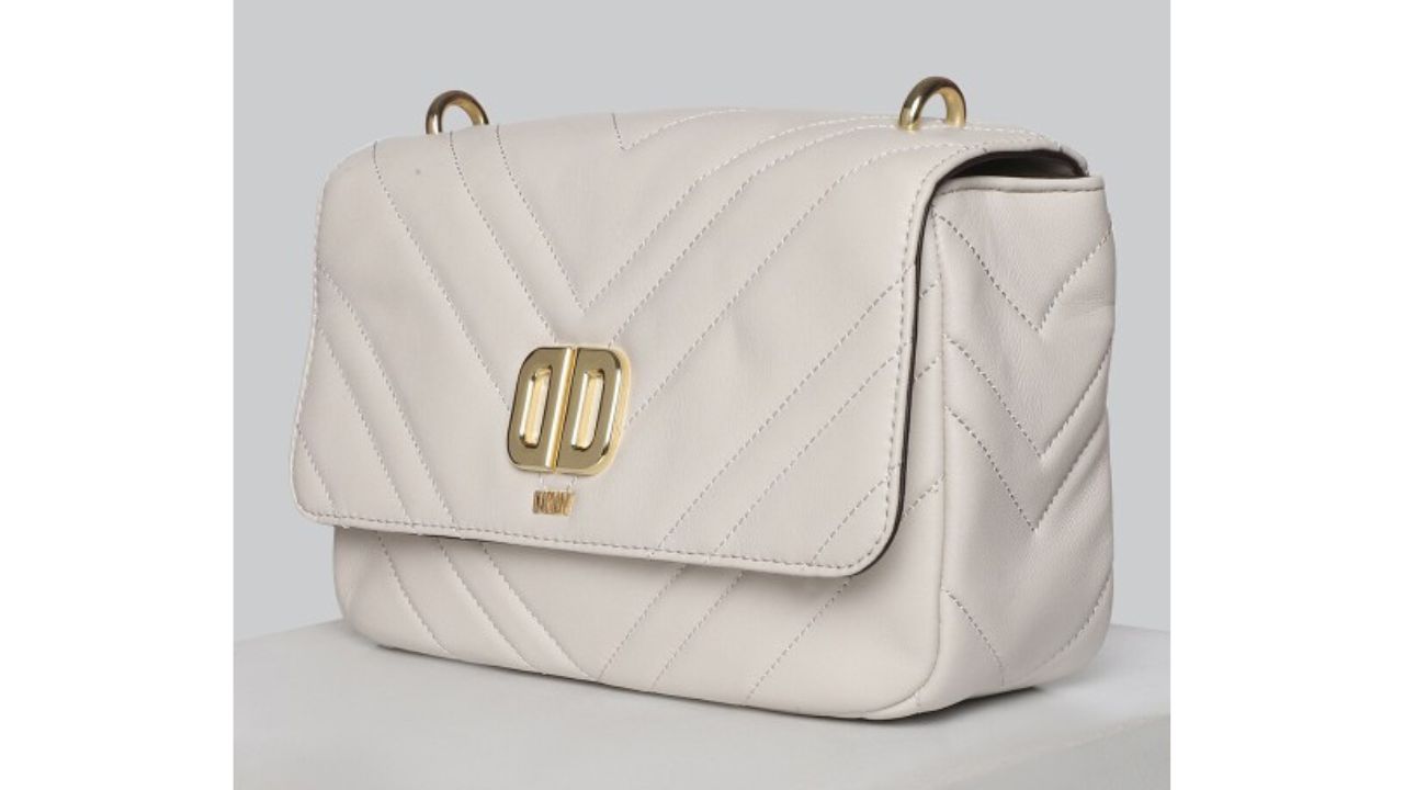 DKNY Quilted Structured Leather Sling Bag