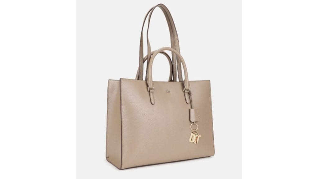 DKNY Structured Leather Oversized Shoulder Bag