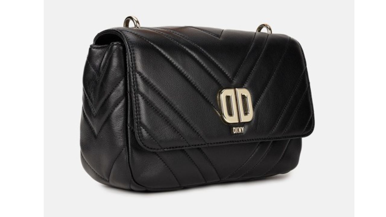 DKNY Textured Leather Structured Sling Bag