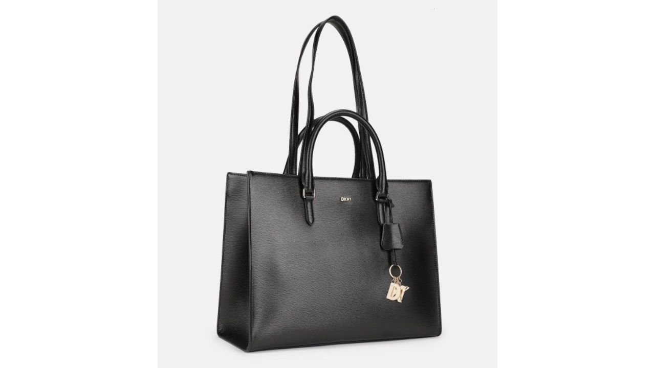 DKNY Textured Structured Leather Shoulder Bag