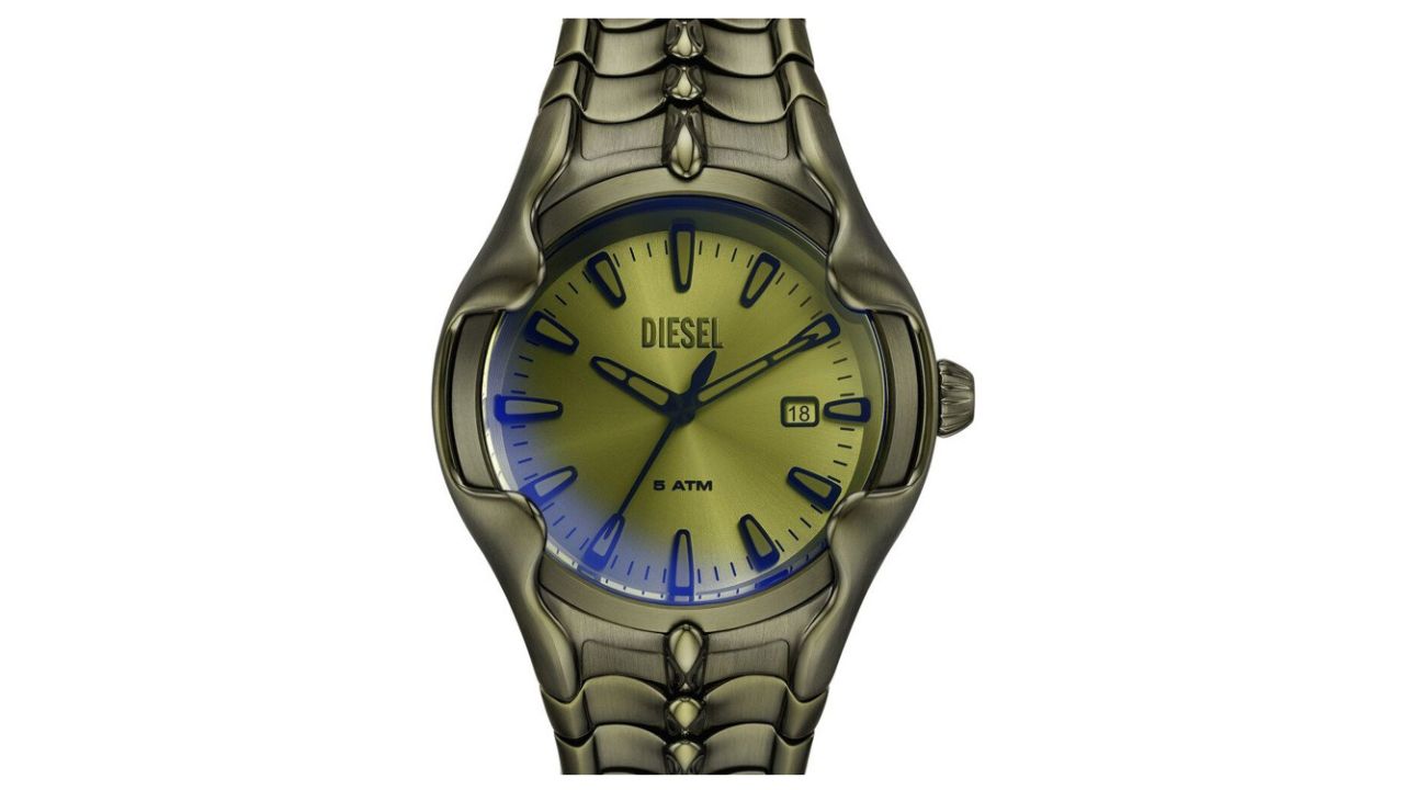 Diesel Vert Men Embellished Dial & Stainless Steel Straps Analogue Watch