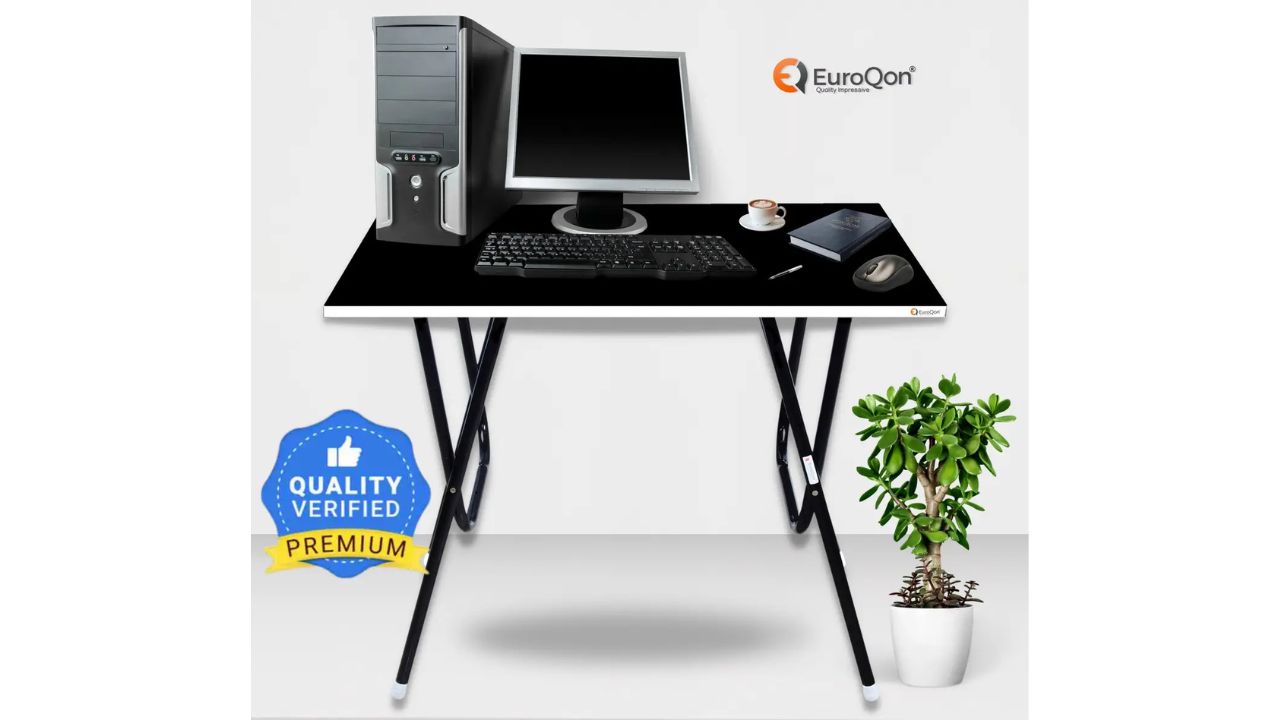 EuroQon Workstation Foldable Engineered Wood Computer Desk
