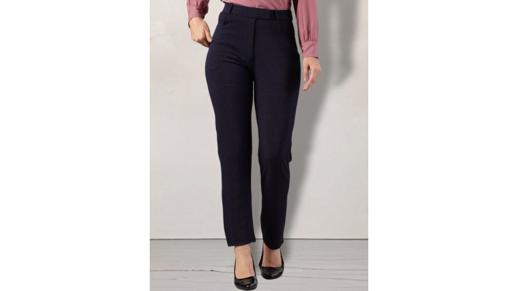 FITHUB Women High-Rise Wrinkle Free Trousers