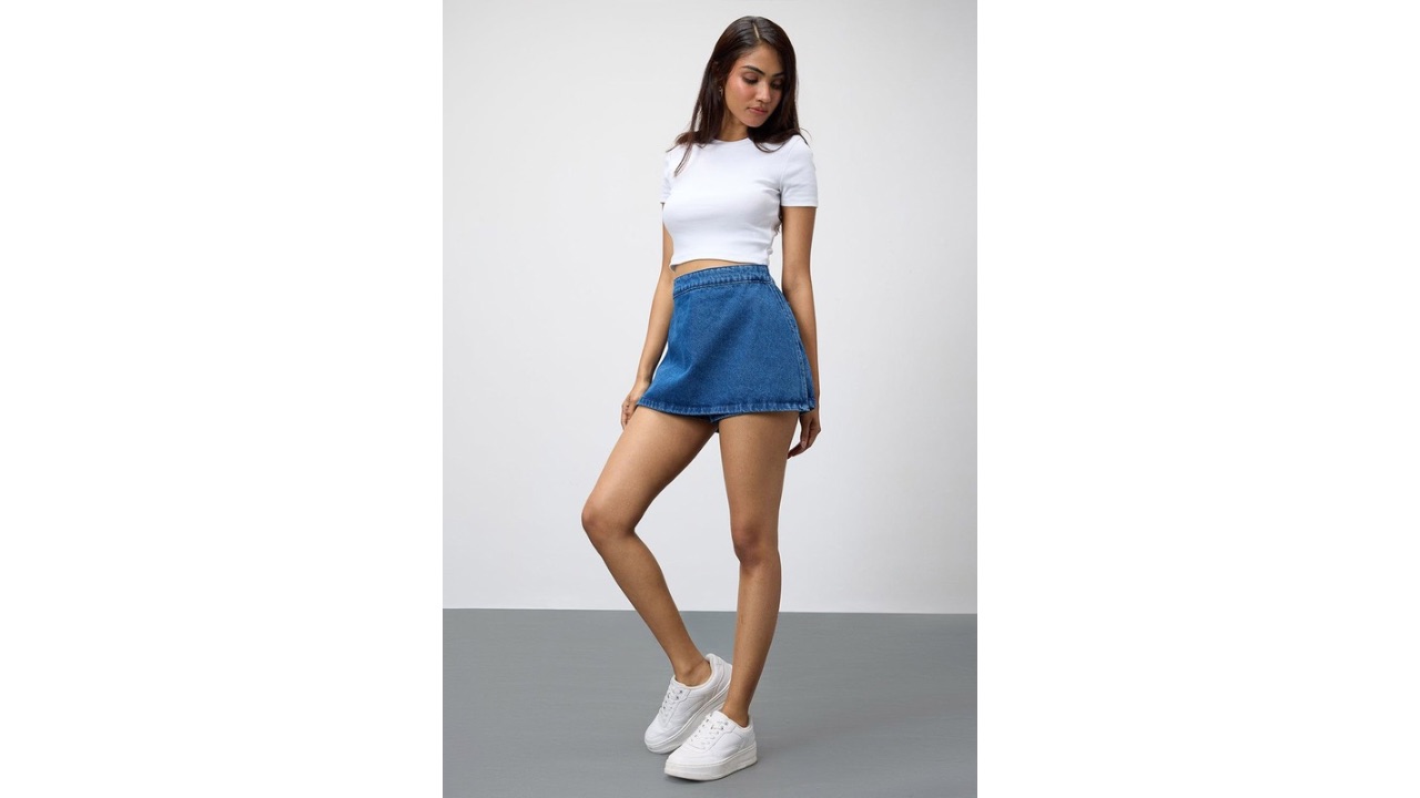FREAKINSWomen Pure Cotton Mini Skorts