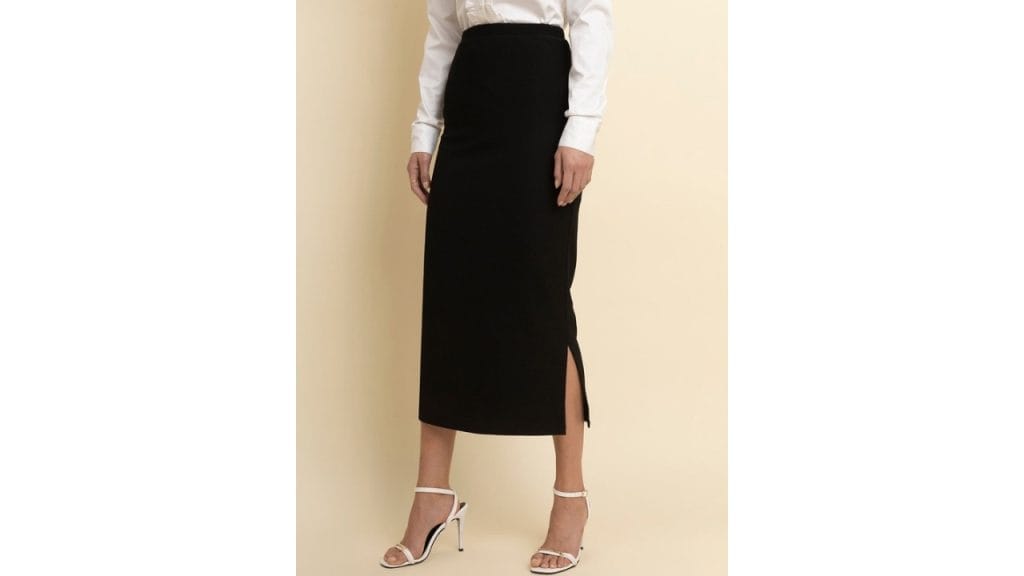 FableStreet Pencil Midi Side Slit Slip-On Formal Skirt