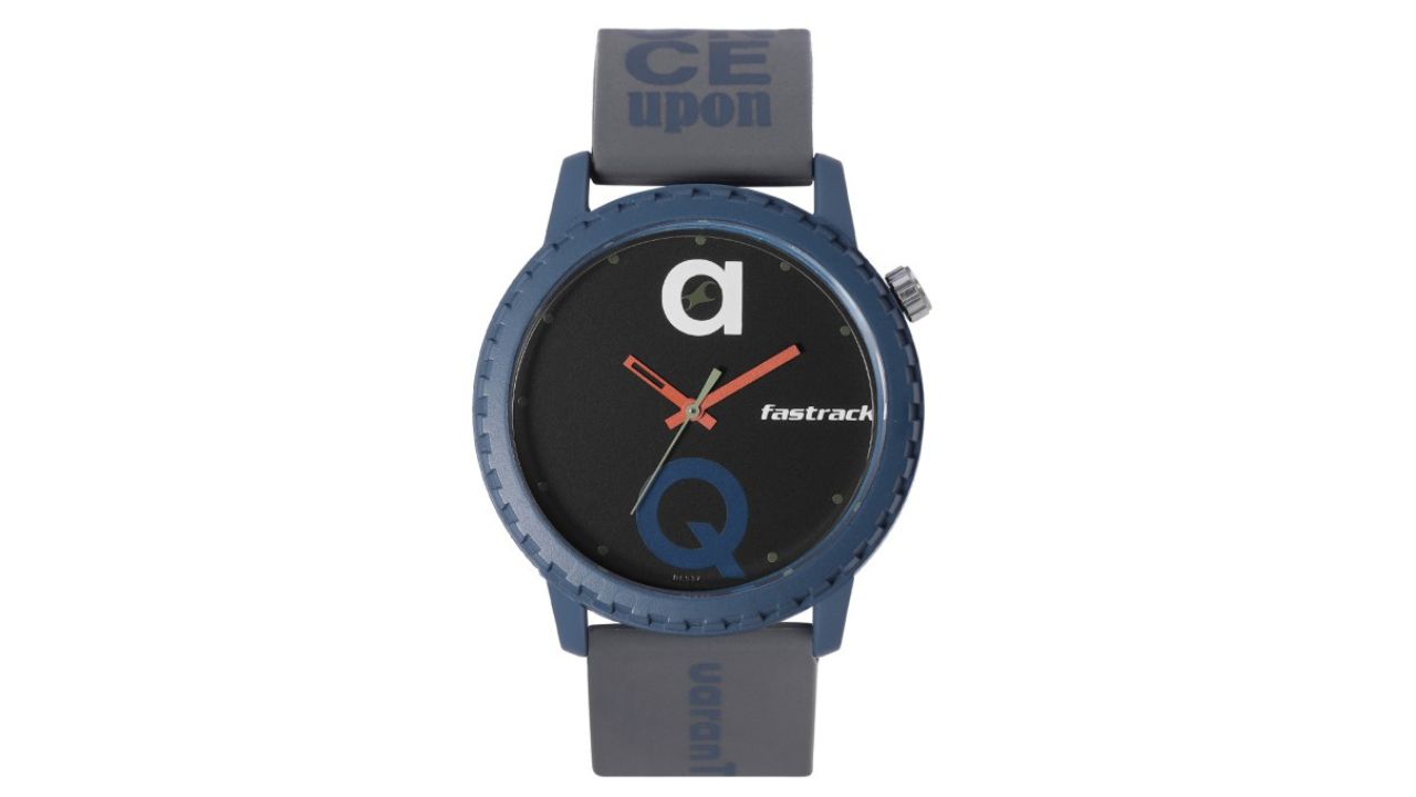 Fastrack Unisex Black Printed Dial & Grey Straps Tees Lockdown Analogue Watch 38039PP18W
