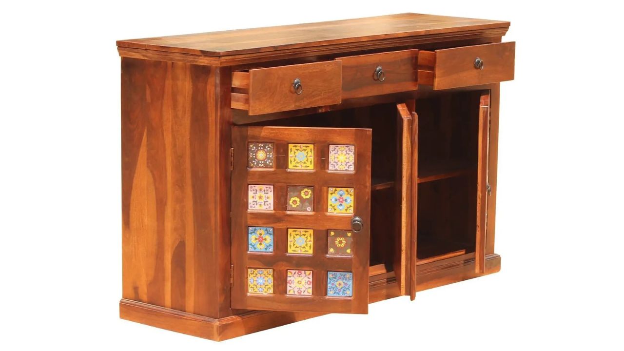 Flipkart Perfect Homes Sheesham Solid Wood Free Standing Sideboard