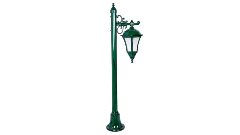 Fos Lighting Green Ornate Bollard & Downward Lamp