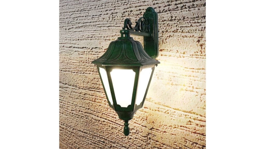 Fos Lighting Green Patina Finished Cast Aluminium Traditional Outdoor Wall Light