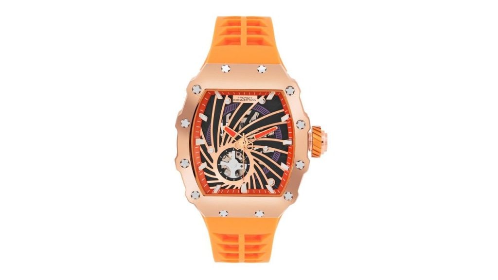French Connection Men Embellished Dial Bracelet Style Straps Analogue Automatic Watch