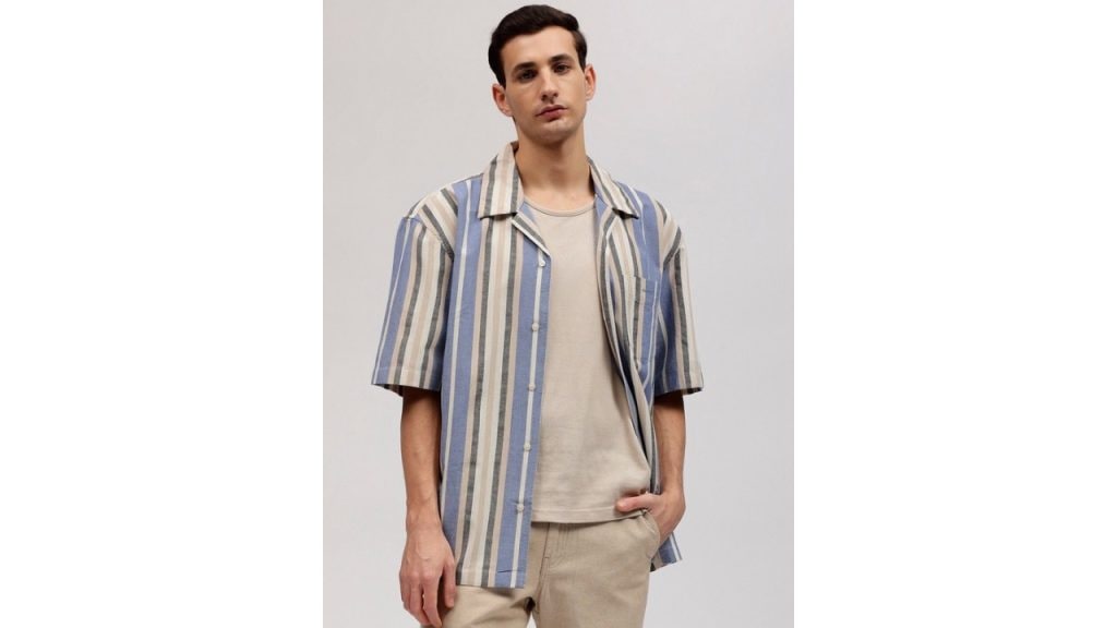 GANTStriped Cuban Collar Relaxed Fit Shirt