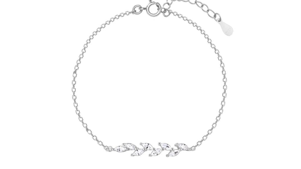 GIVA 925 Silver Plated Zircon Ferns Bracelet
