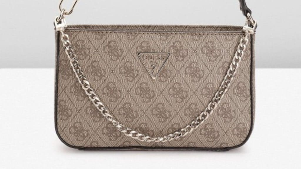 GUESS Printed PU Structured Shoulder Bag