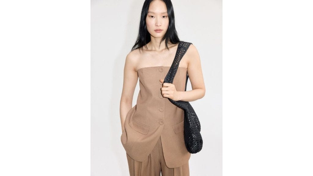 H&M Button-Front Bandeau Top