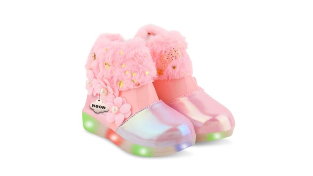 HOOH Now Comfort in Fashion Girls Mid-Top Chelsea Boots With LED lights