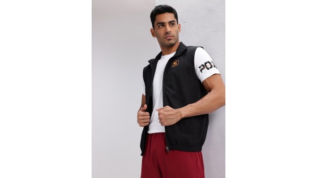 HRX by Hrithik Roshan Brand Logo Printed Detail Rapid-Dry Training Gilet Jacket
