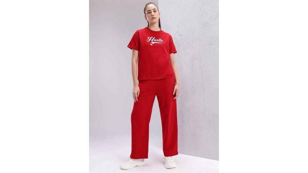 HRX by Hrithik Roshan Typography Printed T-shirt With Trackpants