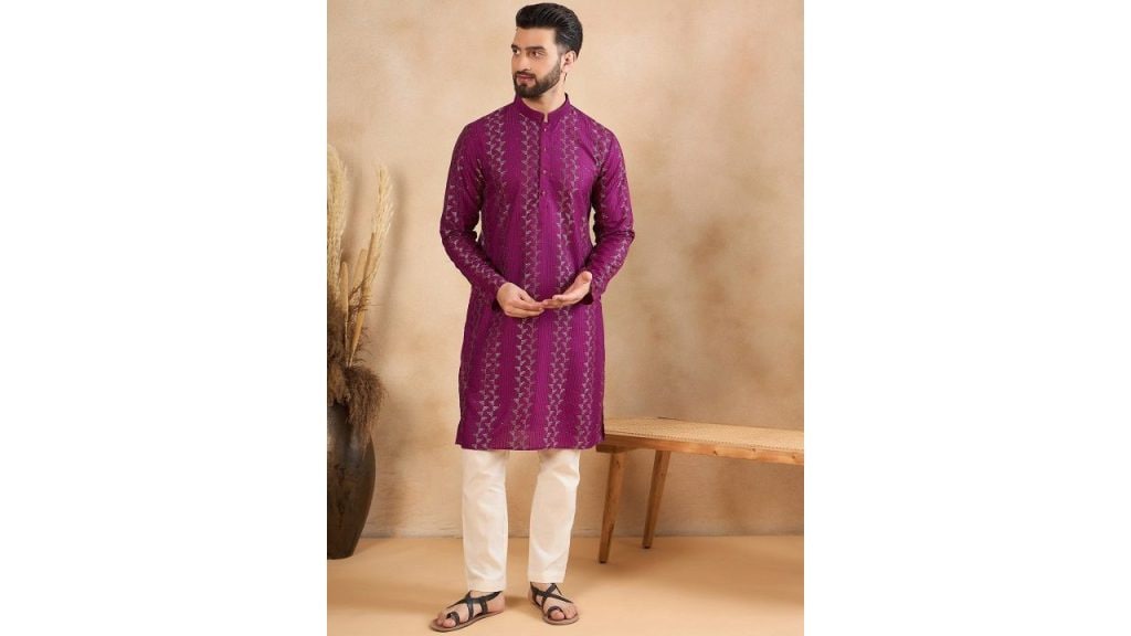 Here&Now Ethnic Motifs Embroidered Sequinned Kurta