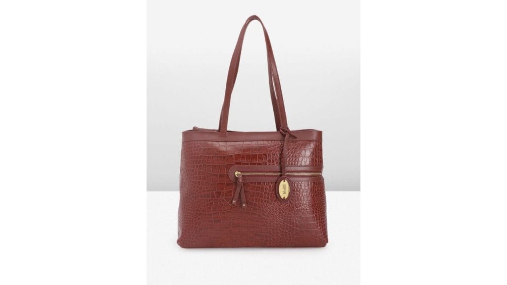 HidesignCrocodile Textured Leather Structured Shoulder Bag with Tasselled Detail
