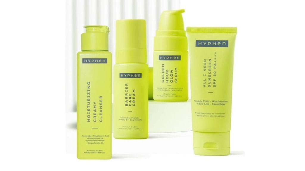 Hyphen Creamy Cleanser, Barrier Cream, Golden Hour Serum & Sunscreen Combo