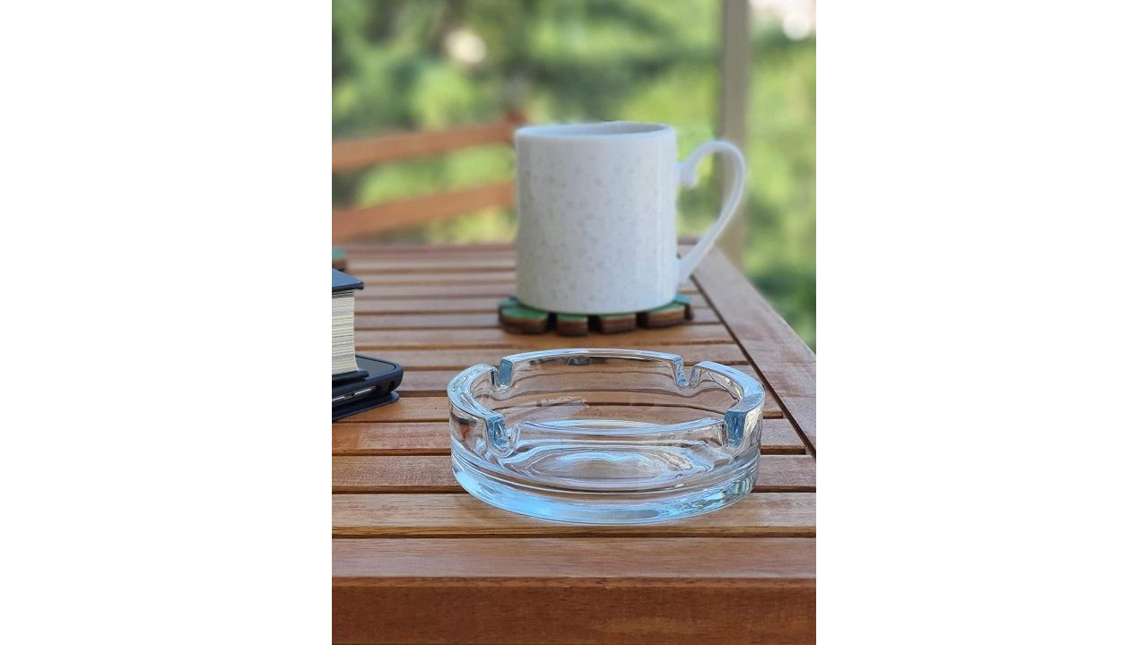 INCRIZMA Set Of 2 Transparent Solid Ash Trays