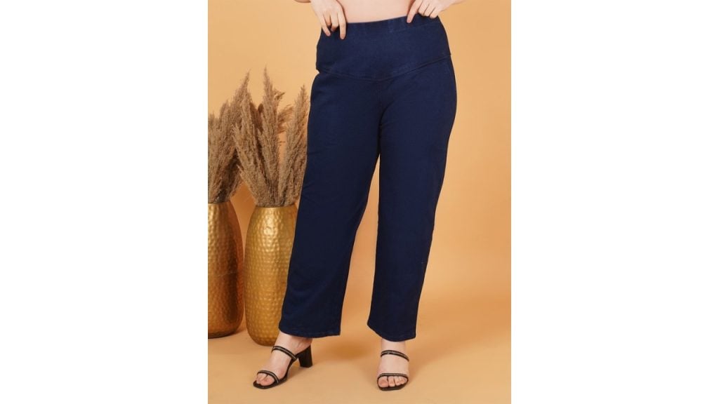 Indietoga Women's Plus Size Smart Cotton Solid Trousers