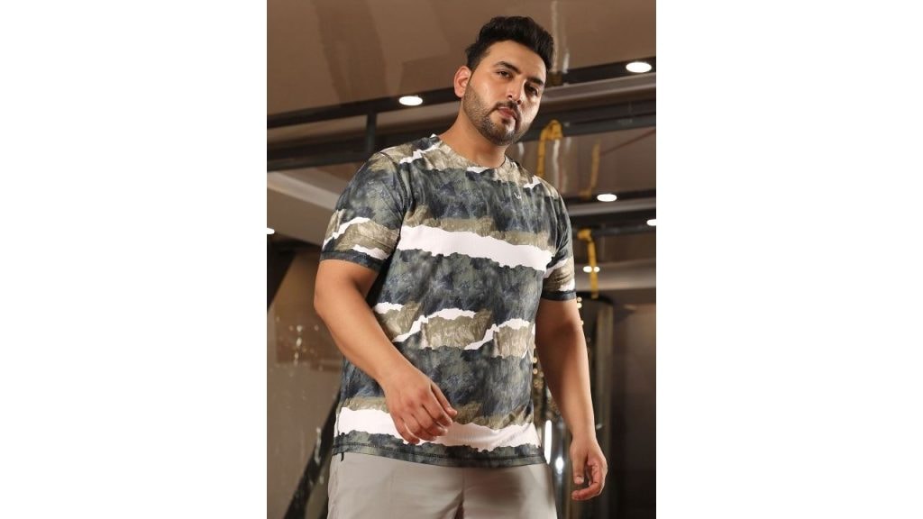 Instafab Plus Men Abstract Printed Round Neck Relaxed Fit T-shirt