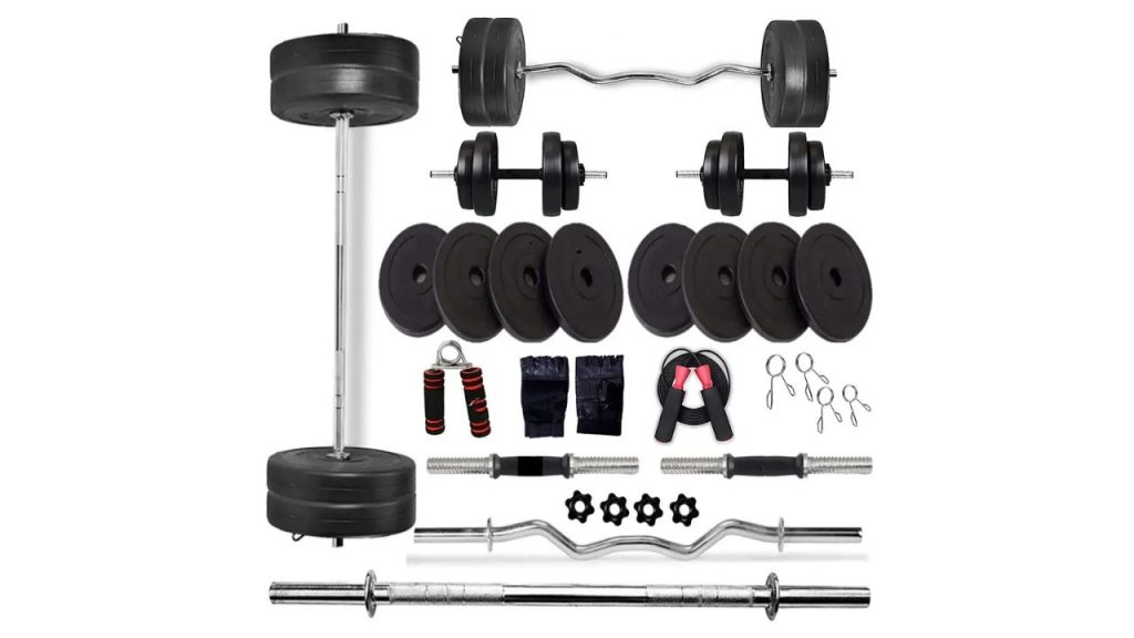 JMB 30 kg Set, 3Ft Straight Rod+ curl rod + One Pair Dumbbell Rods Home Gym Combo