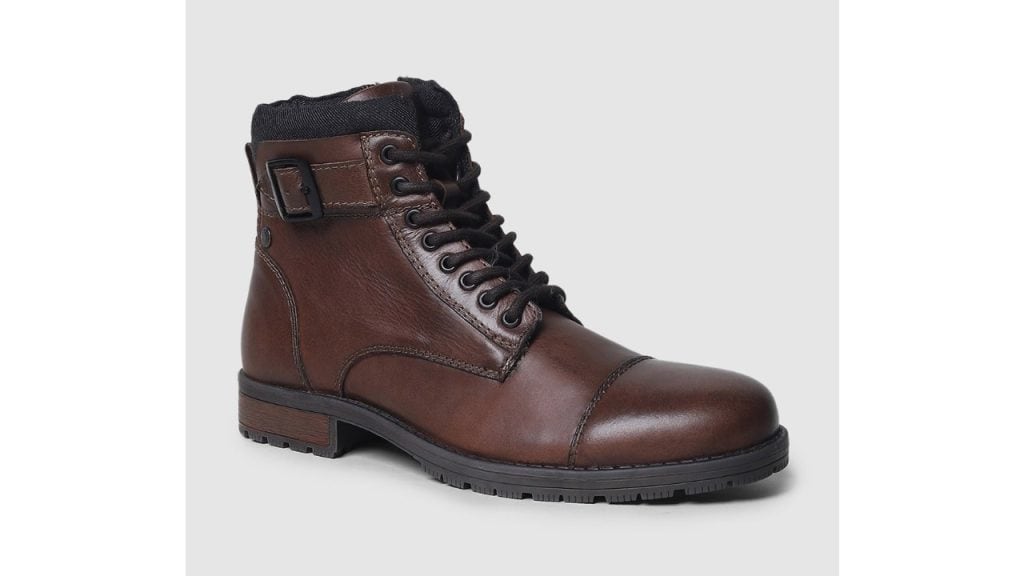 Jack & Jones Men Textured Leather Regular Boots