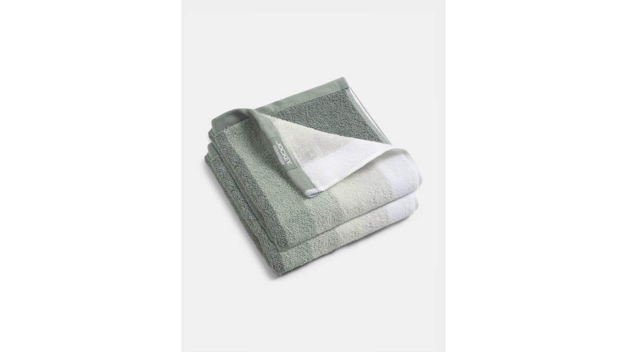 Jockey Pack of 2 Cotton Terry Ultrasoft and Durable Striped Hand Towels