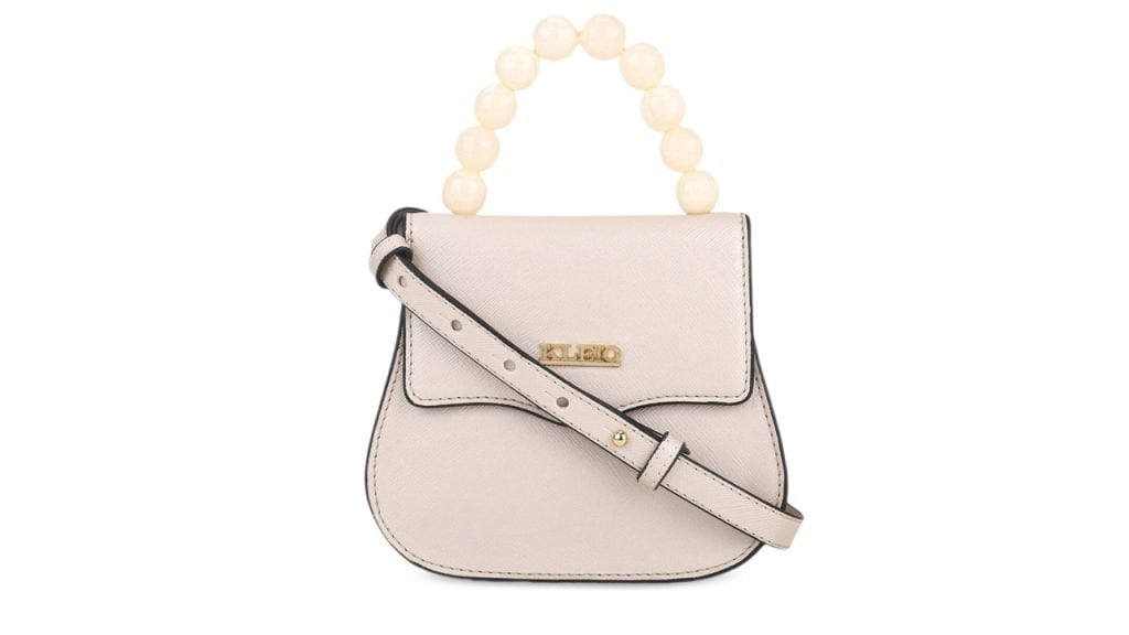 KLEIOPearl Beaded Top Handle Mini Hand Bag With Sling