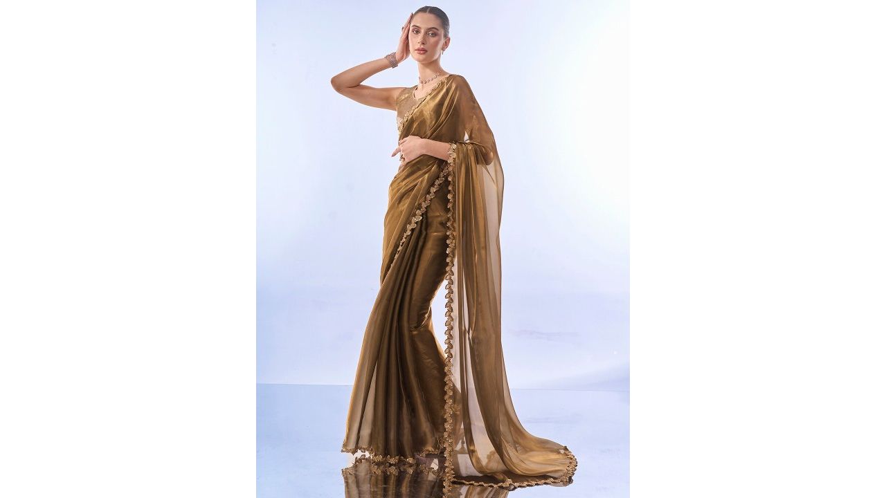 Kalista Sequinned Organza Saree