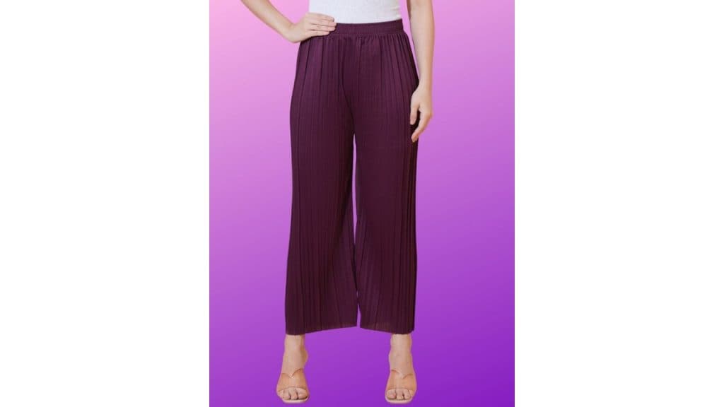 KasendraWomen Solid Relaxed Mid-Rise Pleated Regular Trousers