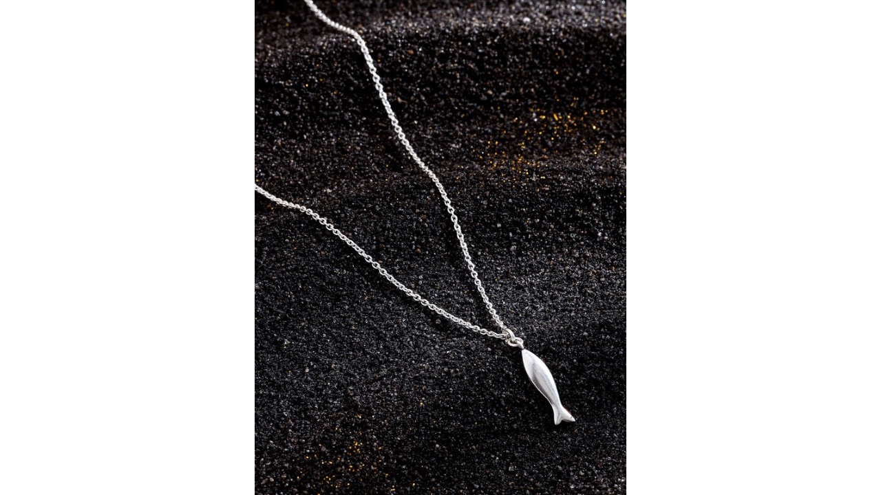 Kicky And PerkySterling Silver Fish Lightweight Good Luck Mini Charm Pendant & Chain