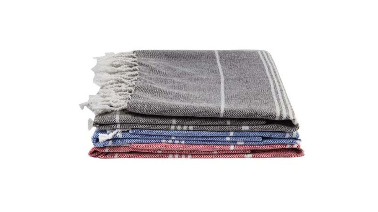 Klotthe Unisex Set of 3 Striped 233 GSM Bath Towels