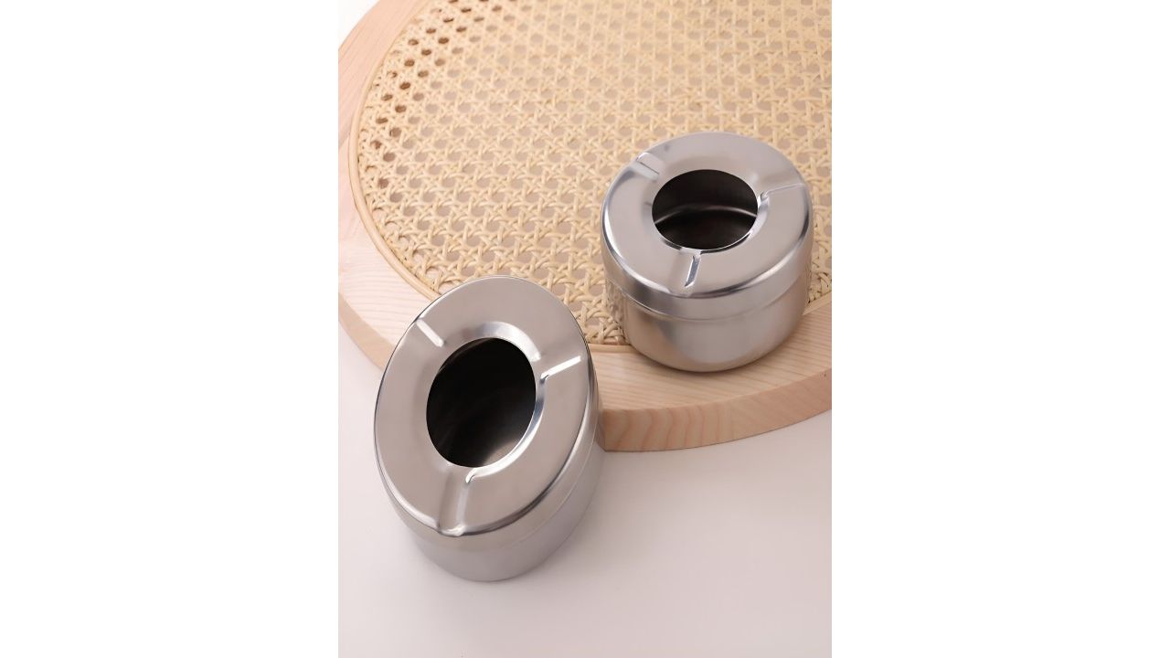 Kuber Industries 2 Pcs Round Shape Ash Tray