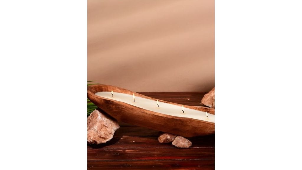 LIGHTHOUSE CANDLE Coastal Calm Wooden Candle Peach And Apricot Aroma