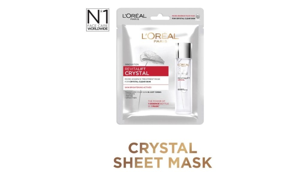LOreal Paris Revitalift Crystal Micro-Essence Treatment Sheet Mask with Skin Brightening Actives - 25g