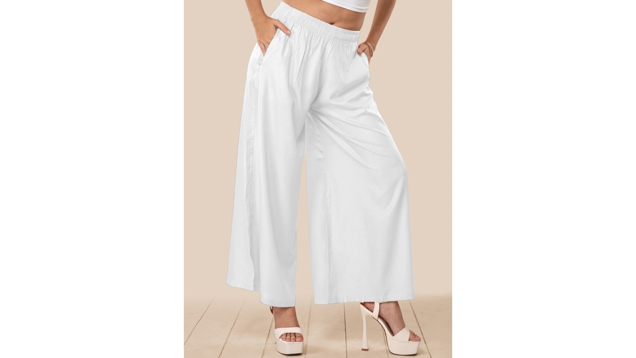 LYRA Women Cotton Wide-Leg Palazzos