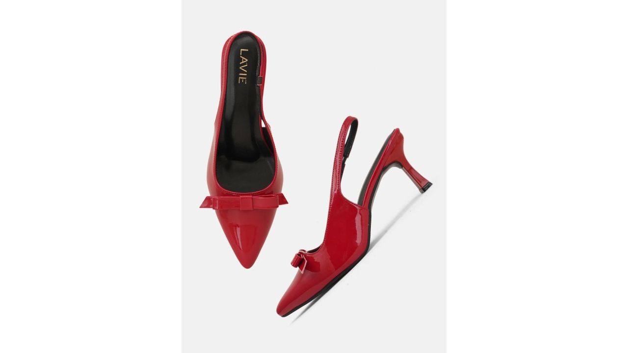 Lavie Slim Heeled Slingback Pumps with Bows