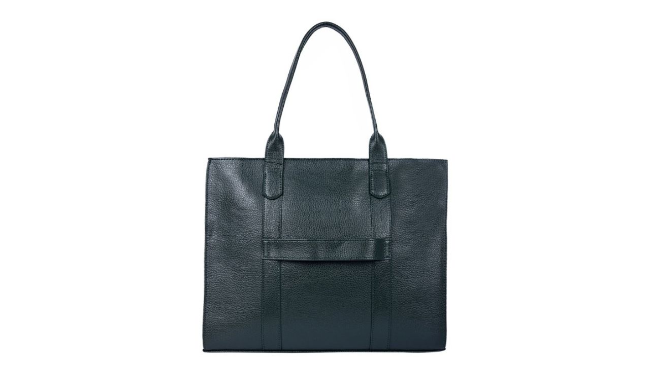 Lino Perros Textured Structured Shoulder Bag with Laptop Compartment