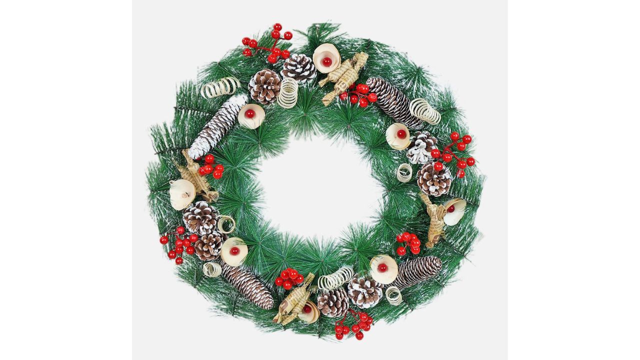 Little Surprise Box LLPFrosty Vintage Chocolates With Pinecones Christmas Wreath